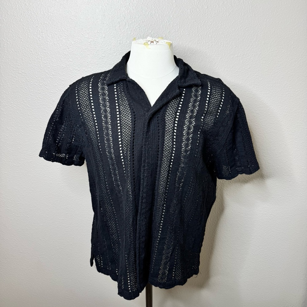 Forever 21 Black Mesh Knit Top